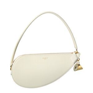 Alaïa Le Demi Coeur Leather Clutch, White